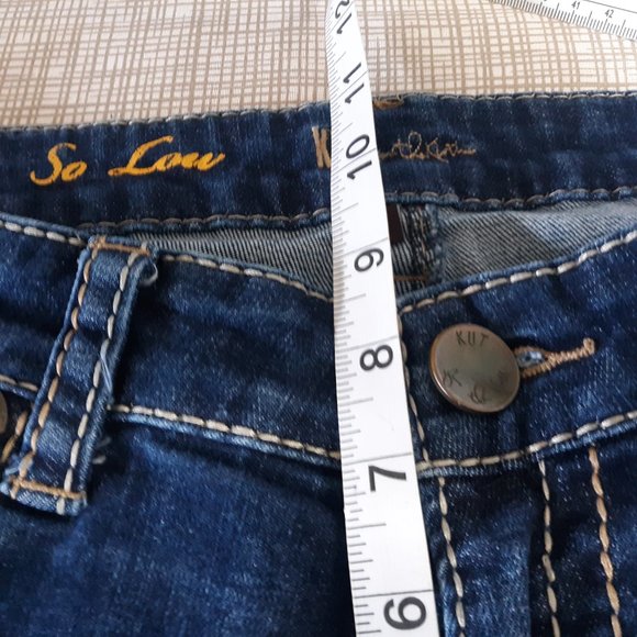KUT from the Kloth Women's Kate Low Rise Crop Jeans Size 12 So Low Embroidered - Picture 14 of 15